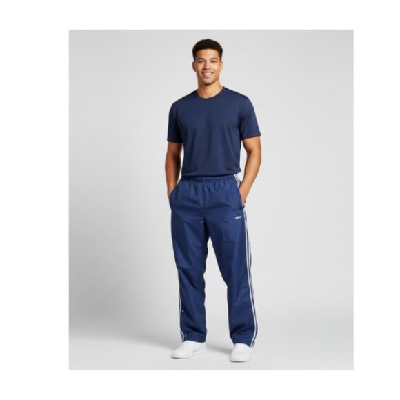 Vintage MED Adidas Track Pants Y2K Snap Button Tear Away Navy - Picture 1 of 10